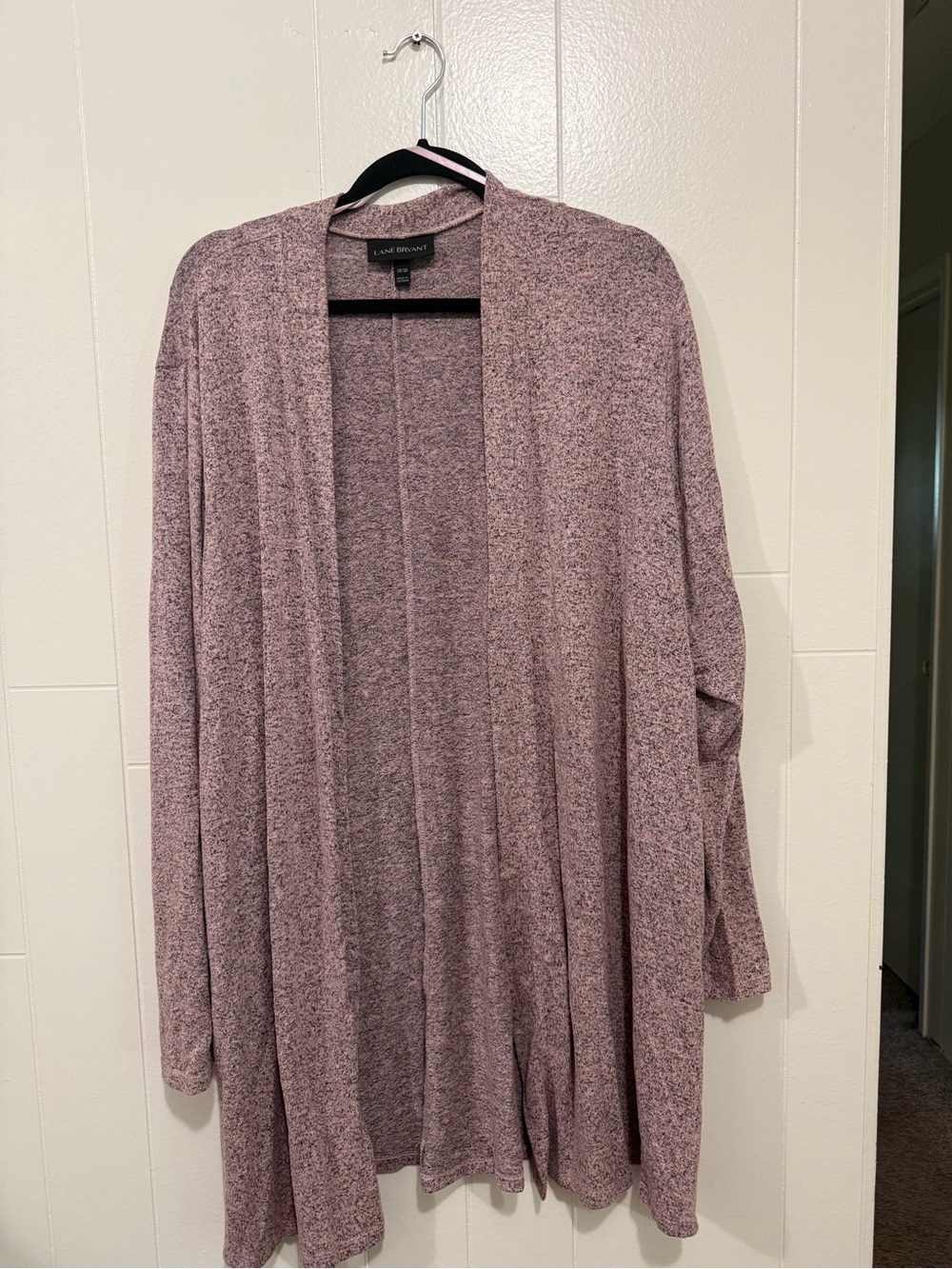 Lane Bryant Mauve Open-Front Cardigan Sweater